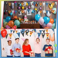 49 ft Back to School Decorations – Composition Notebook Pennant Banner, Apple, C