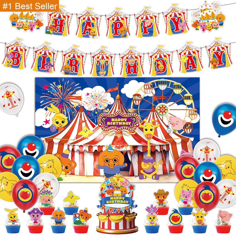 Circus Theme Birthday Party Decorations, Cartoon Carnival Animal Party Supplies