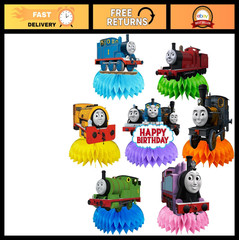 Train Birthday Party Decorations – 7Pcs Train Theme Centerpieces, Cake Toppers &
