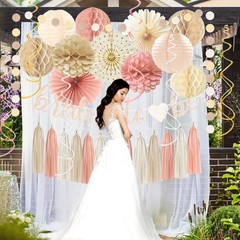 Boho Pink Bridal Shower Decorations, Champagne-Gold Bride To Be Banner Bachel…