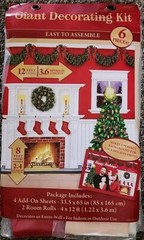 Christmas Room Decorating Kit 8×12′ Photo Wall Backdrop Holiday Season Fireplace
