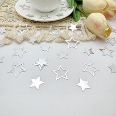 Silver Star PVC Shiny Five Pointed Glitter Table Scatter Confetti