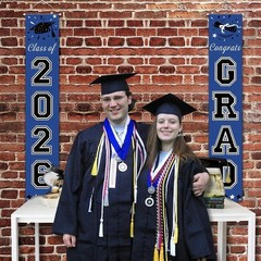 2026 Graduation Decorations Blue, Congrats Grad Porch Banner for Any School