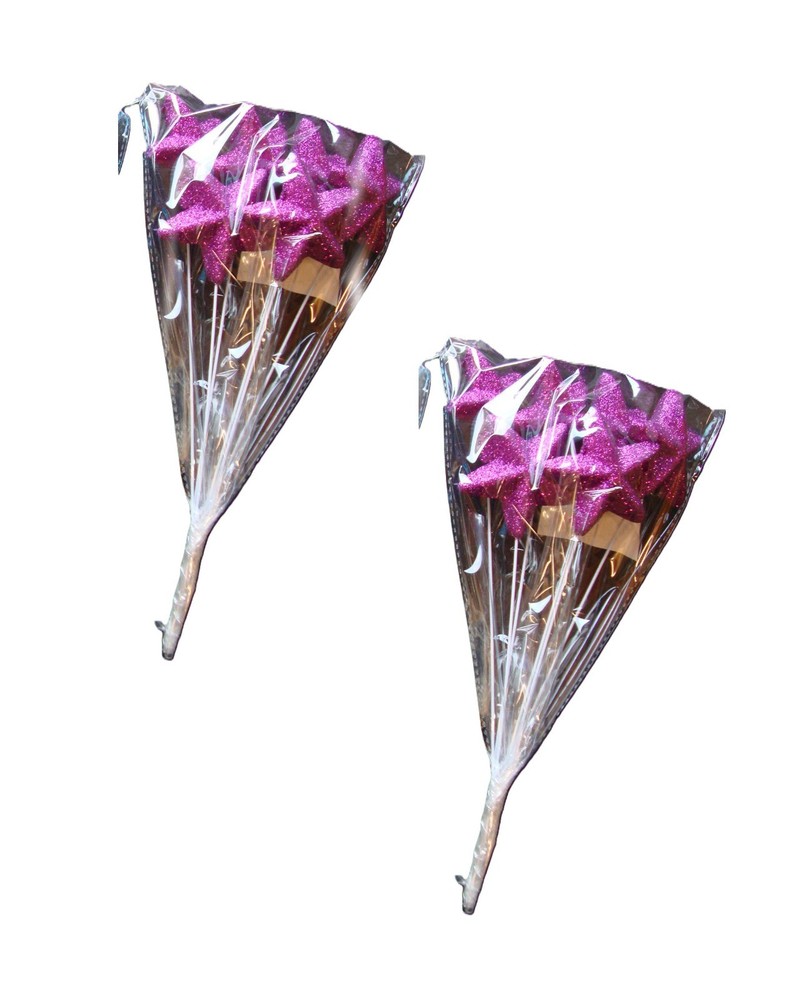 Purple Stars Decorative Picks Toppers Christmas Crafting Decorations Arrangement