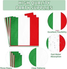 Italian Flag Party Supplies Plates Napkins Forks Italy Flag Themed Disposables
