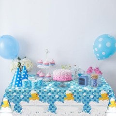 3 Pcs Plastic Yellow Duck Tablecloth Disposable Cute Bubble Rubber Blue Duck