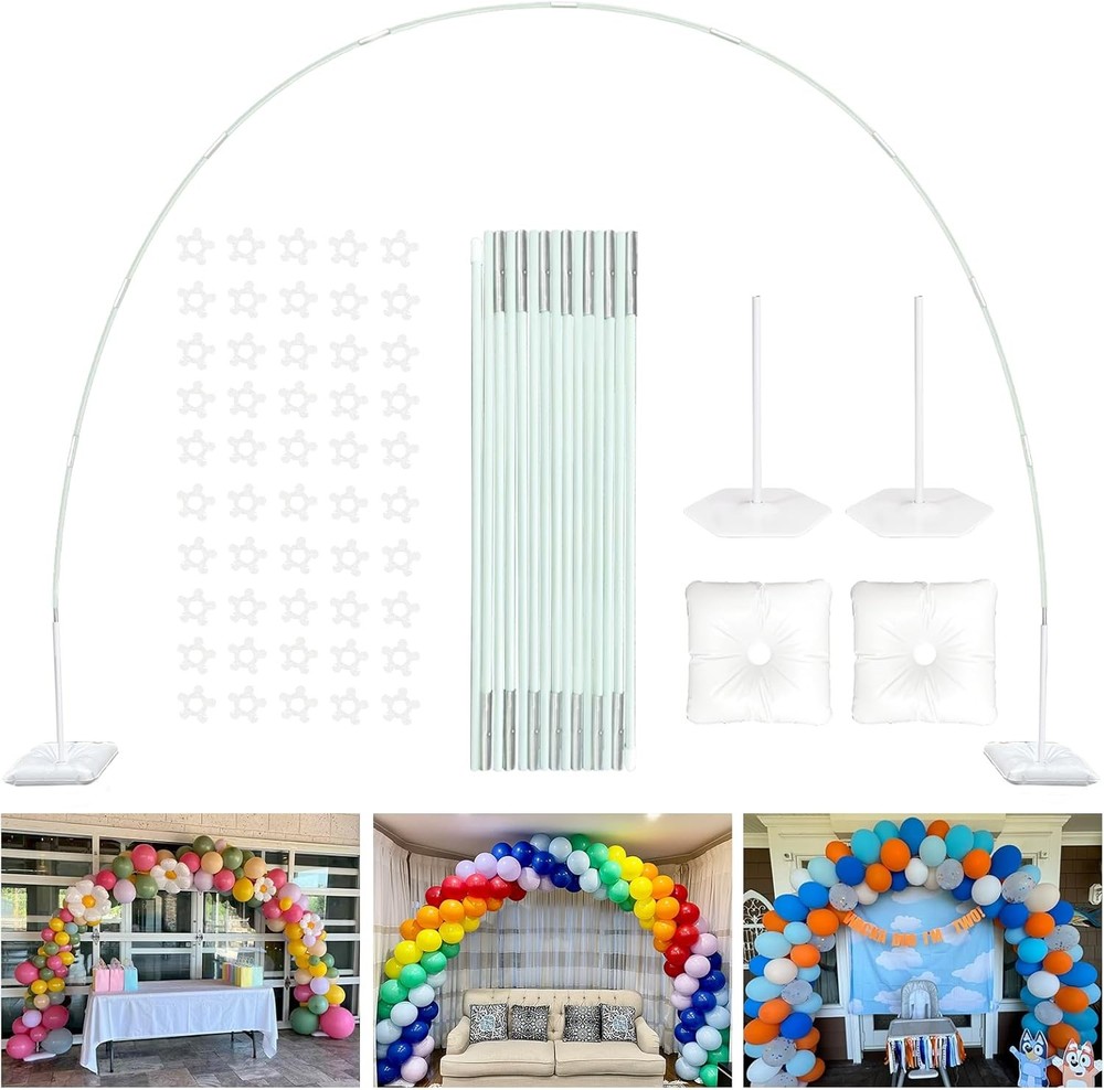 21ft Balloon Arch Stand Kit Adjustable Party Decoration Frame for Wedding Birthd