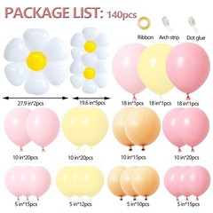 Daisy Balloon Garland Arch Kit Macaron Pastel Pink And Yellow Boho Groovy Par…