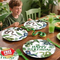 Snake Party Decorations, Reptile Snake Birthday Party Banner, Hanging Swirls,…