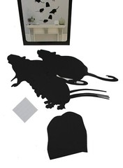 15 ct. Paper Silhouettes Cut Outs, Rats, Spiders, Bats, Halloween Haunted Decor