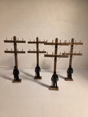 4 LINEMAN POLE & Silhouette Climber | cake decoration | 12” Miniature Decor