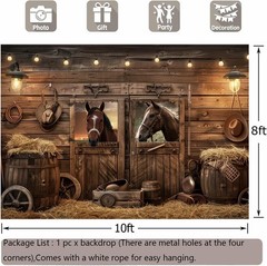 Western Cowboy Party Decorations Backdrop 10x8ft Wild West Rodeo Banner Saloon