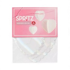 Spritz 8ct Iridescent White Heart Multipack Heart Hanging Party Birthday Decor
