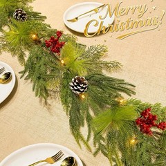 Prelit & Timer – 6FT Christmas Garland with Lights, Real Touch Norfolk Pine