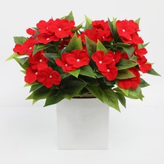 Artificial Impatiens Flowers 4 Pcs Set for Seasonal Home and Garden Decoration
