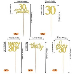 15-Pack Gold 30th Birthday Centerpiece Sticks Cheers to 30 Years Table Toppers