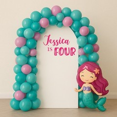 Name is Age Personalised Mermaid Theme Stickers For Sail Board | Girls Birthday