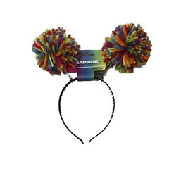 Rainbow Bopper Pom Pom Headband Pride Party Accessory Amscan