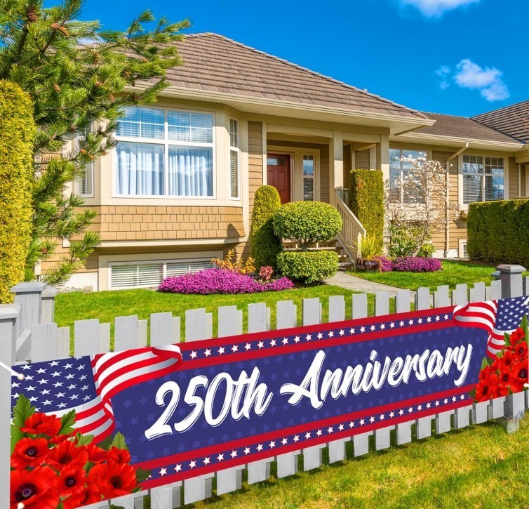 America 250th Anniversary Banner for Fence 4th of July Fourth of July Patriot…
