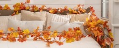 3 Pack Fall Leaf Garland, Hanging Fall Vines Autumn Garland Artificial Maple