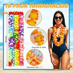80 PCS Leis for Luau Party Decorations- Hawaiian Leis Bulk, Luau Party Glasse…