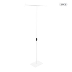 2PCS White Wedding Backdrop Stands,94-247cm Height Adjustable Backdrop Stands