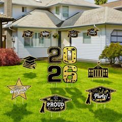 13Pcs Graduation Yard Signs Class of 2026 Large Congrats Grad Sign with Stakes &