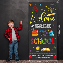Back To School Banner Welcome Back To School Door Cover Backdrop Polyester Hangi
