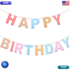 Mindsoft Felt Happy Birthday Garland Rainbow Banner Reusable Happy Birthday