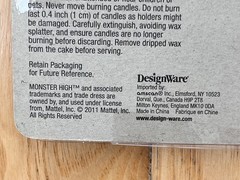 NEW 2011 Monster High Birthday Candles DesignWare Brand New in Package