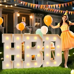 3FT Block Marquee Letters Light Up L Large Cardboard Wedding Birthday Party