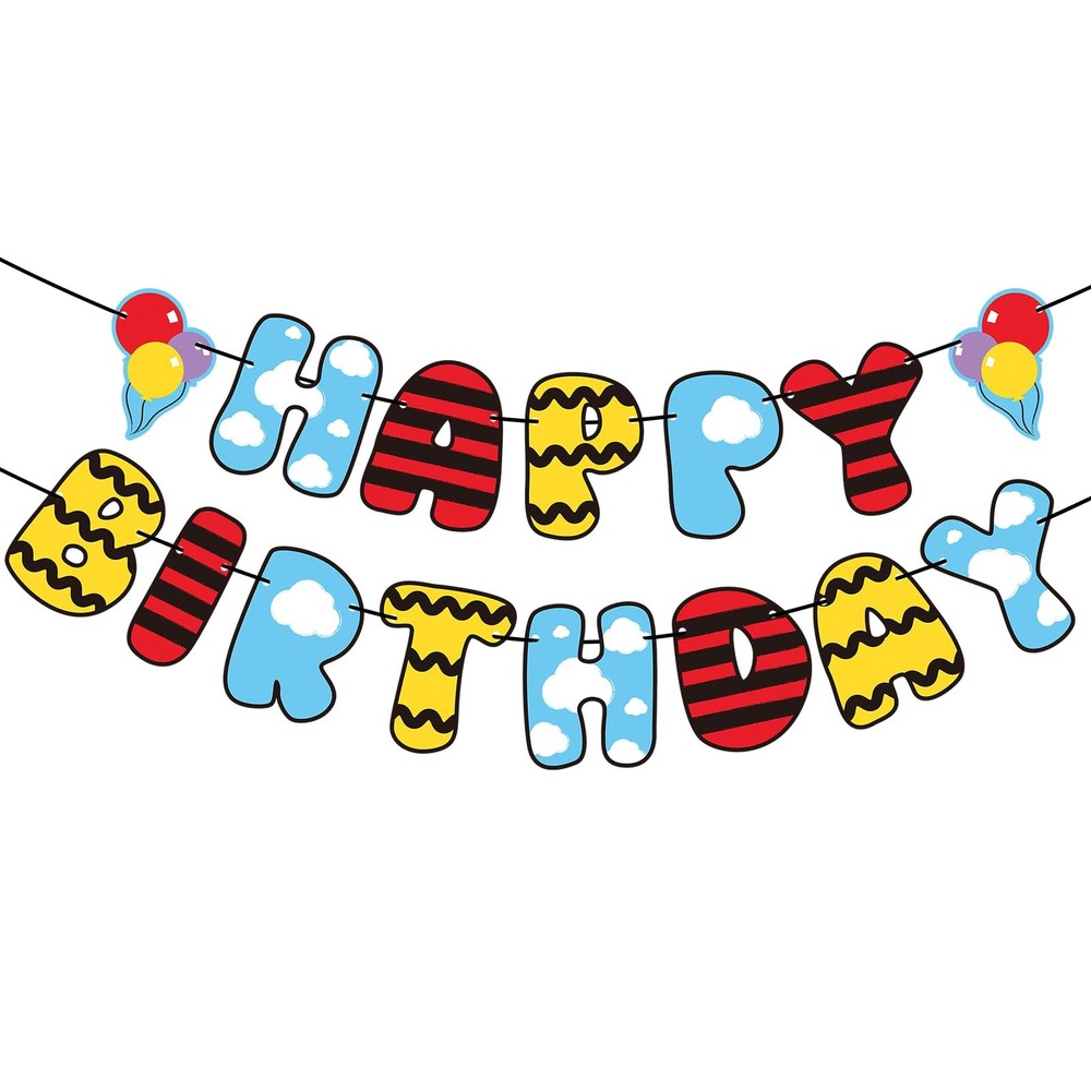 Cartoon Dog Theme Happy Banner Party Decorations Cute Dog Theme Party Supplie…