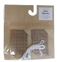 Mini 24″ Party Banner Flags Decor Craft Scrapbooking Gold Diamond Design 6 Pks