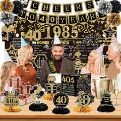 40th birthday decorations, 24 themed banner decorations