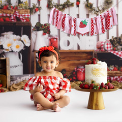 Strawberry High Chair Banner – 1St Birthday Decoration, First Birthday Decoratio