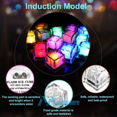 Light Up Ice Cubes, 4~96Pcs Multi Color LED Ice Cubes for Party Drinks Reusable