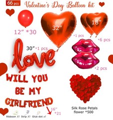 16 Inches Red ‘WILL YOU BE MY GIRLFRIEND’ Confession Letter Balloons with red
