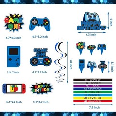 Blue Gamer Birthday Party Decorations – 218pcs for Boys, Gaming Theme, Party Sup