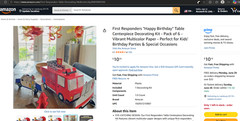 First Responders Table Decorating Kit, NEW, Happy Birthday, Pack of 6