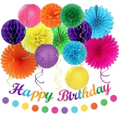 Rainbow Friends Colorful Party-decorations – 21pcs Girls Boys Happy Banner Ga…