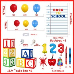 Back To School Decorations, Back To School Balloon Arch Kit with Notebook Pap…