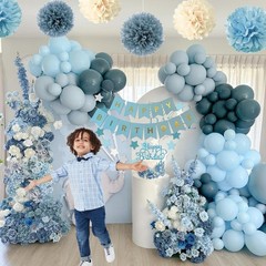 Blue Birthday Decorations – Blue Party Decor Balloons with Happy Birthday Ban…