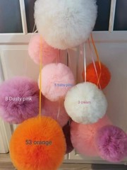 3 hand made pretty tulle pom poms (1 medium 2 smalls) choise colour