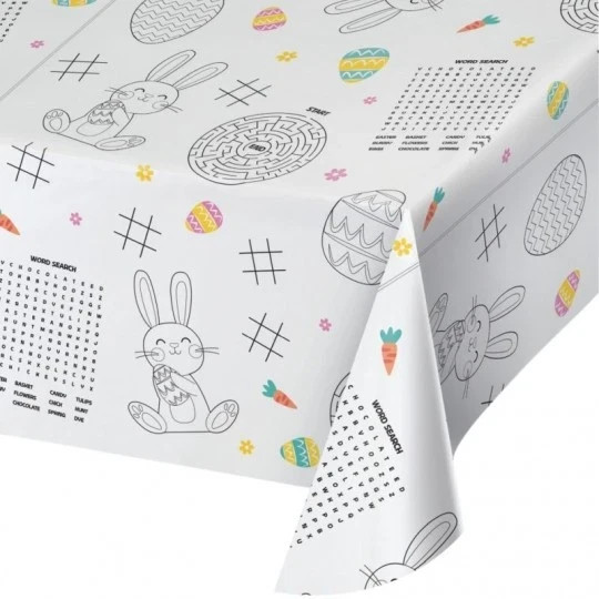 Kids EASTER Party Fun Activity Coloring Paper Tablecloth 54″ x 88″