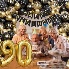 90th Decorations for Men with Happy 90th Decorations Banner 90 Balloon Number…