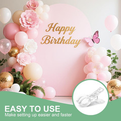 10 PCS Balloon Arch Clips, Plastic Transparent Backdrop Spring Clamps 3.5 Inch C