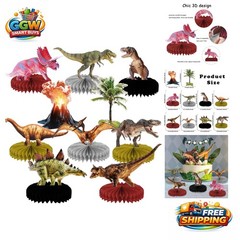10 Pcs 3D Dinosaur Honeycomb Centerpieces – Perfect for Birthday & Baby Showers