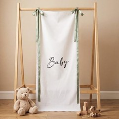 5 x 2 ft Baby Shower Backdrop Banner with Sage Green Bow Baby Shower Party