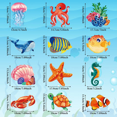 30 Pcs under the Sea Party Decorations Tropical Fish Hanging Swirls Ceiling Deco