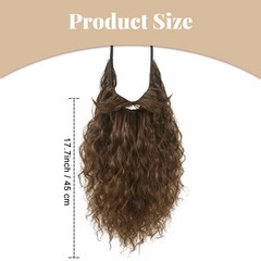 18 Inches Men’s Long Curly Brown Synthetic Pre – styled Realistic Fake Beard …